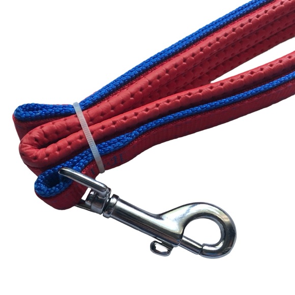 Dog Harness + Leash Set NEW NWT Blue Red Padded - Picture 4 of 13